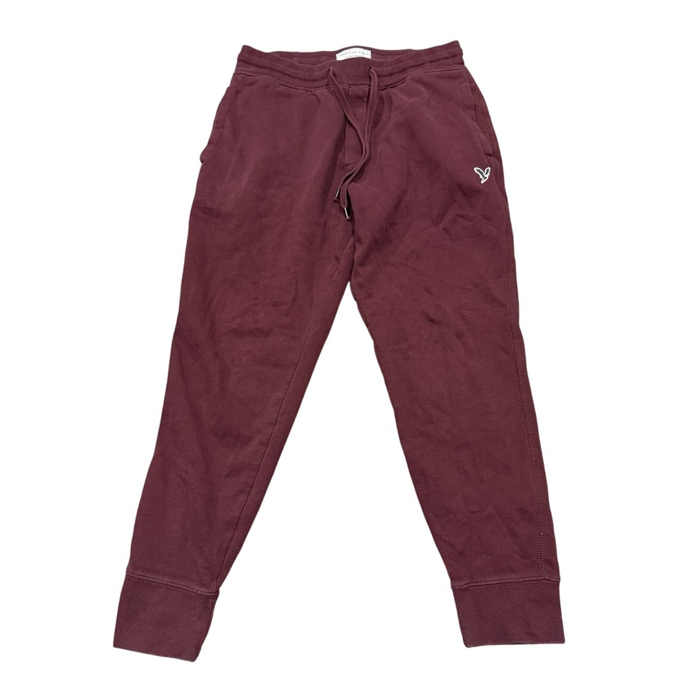 American Eagle AE Super Soft Icon Joggers Pants Maroon Size Small Womens Pocket